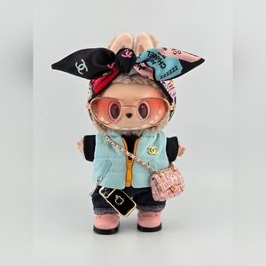 Fits Labubu Blue Pink Scarf